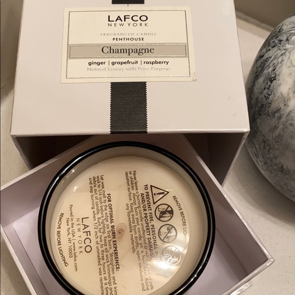 Lafco candle in Champagne scent
